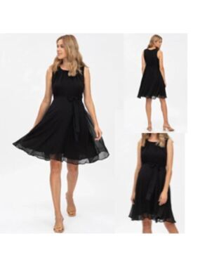 Pietro Brunelli Chiffon Maternity Dress Black Size Small